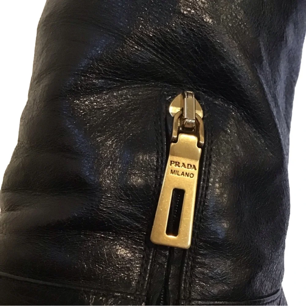 Prada black over the knee platform stiletto boot, size 37 - Picture 6 of 6